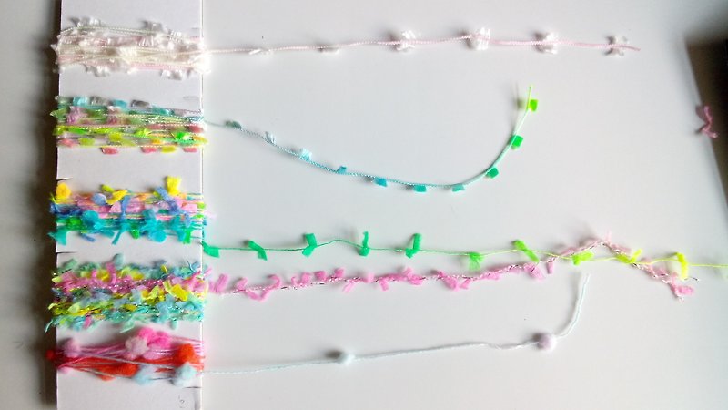Diary decoration Rainbow sha line 2m 5 types - 编织/刺绣/羊毛毡/裁缝 - 棉．麻 多色