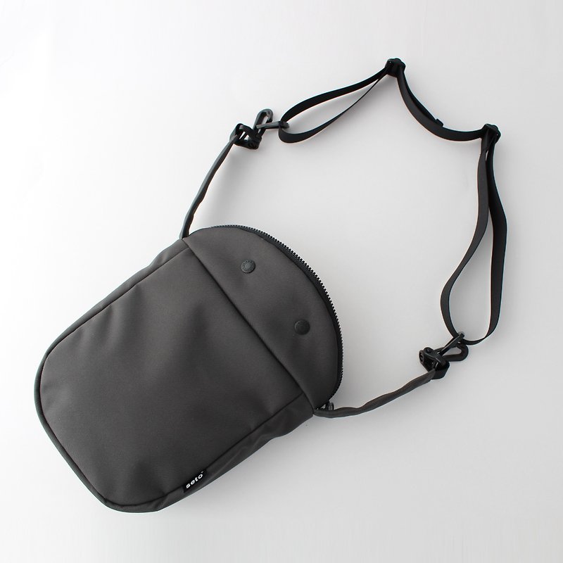 seto / creature bag / thick /  Large / Taiko-sagari / Charcoal gray - 侧背包/斜挎包 - 聚酯纤维 灰色