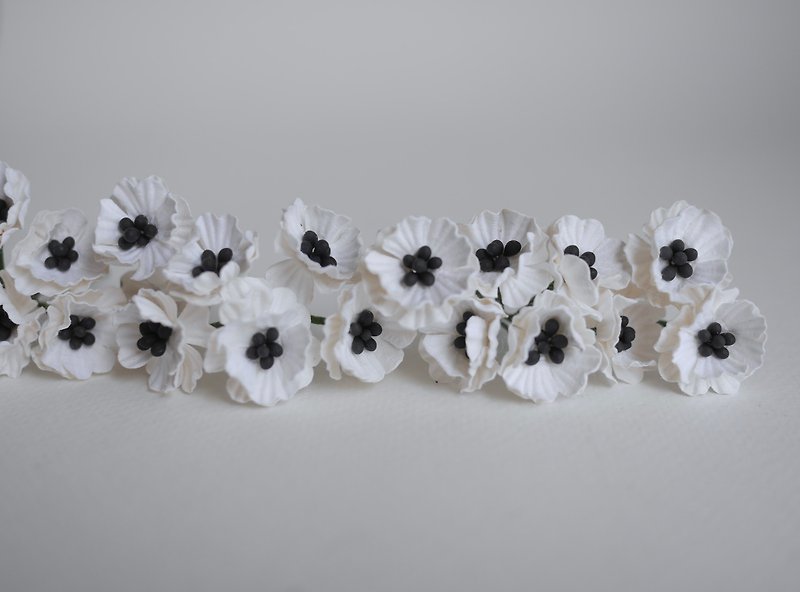 纸花，DIY用品花，50朵罂粟花，尺寸2.0厘米。白色 - 其他 - 纸 白色