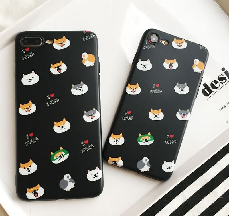 百色町柴犬shiba原创设计苹果iphone6/7/8 plus手机壳 - 手机壳/手机套 - 塑料 黑色
