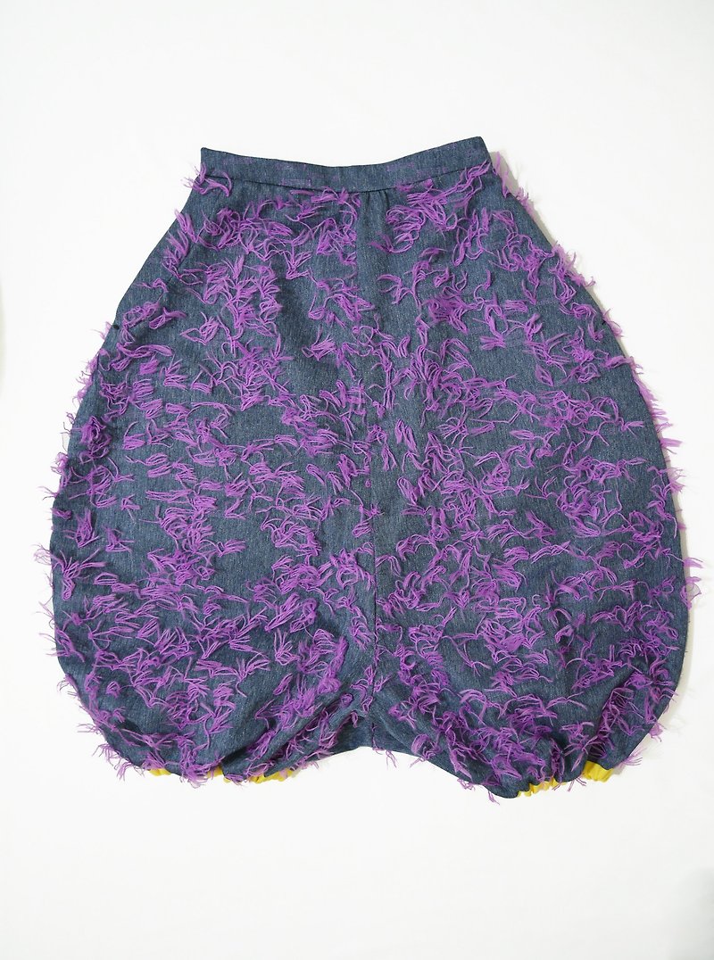 紫毛毛牛仔低档裤 - 女装长裤 - 其他人造纤维 紫色