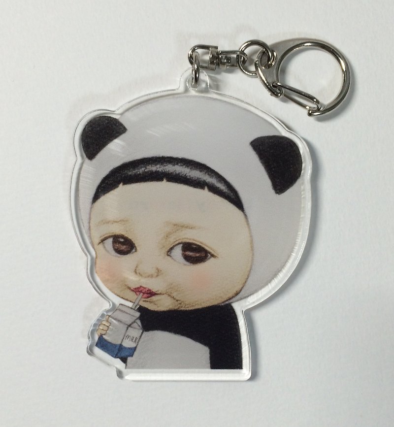 钥匙扣 / Lovery Masaru / 牛奶 - 钥匙链/钥匙包 - 压克力 白色