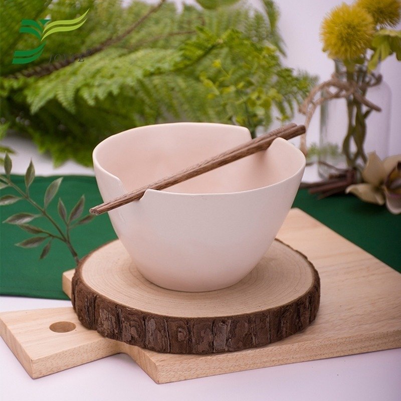 【JOYYE陶瓷餐具】自然初语手捏面碗-裸色 - 碗 - 瓷 