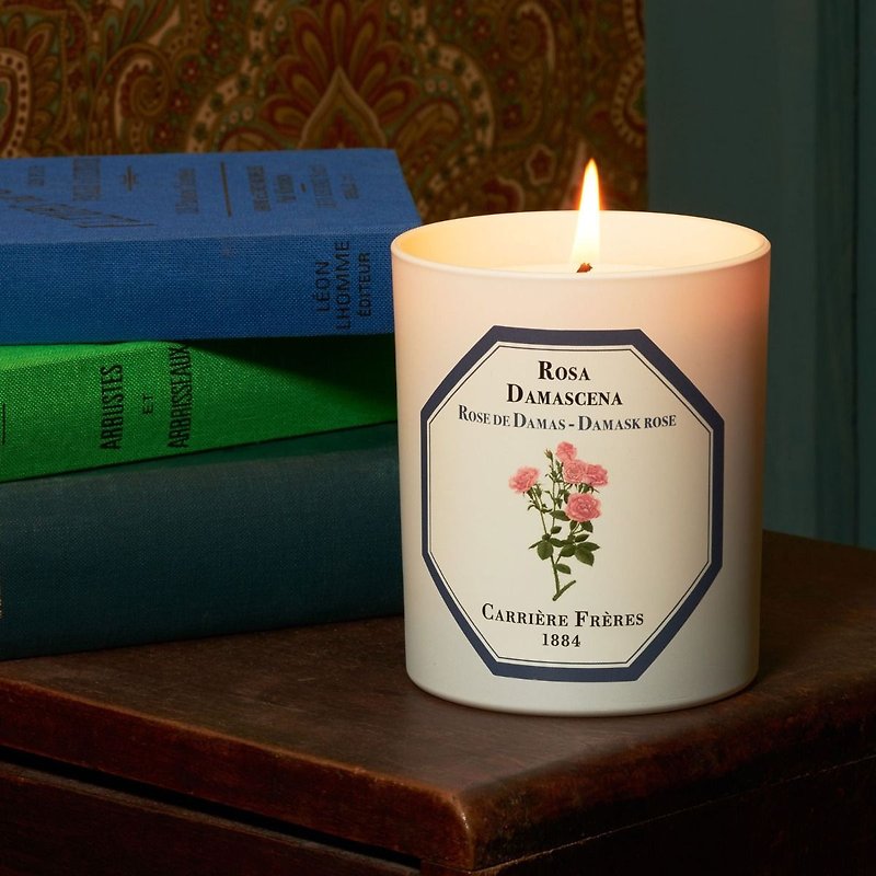 Carrière Frères 大马士革玫瑰香氛蜡烛 - 蜡烛/烛台 - 陶 白色