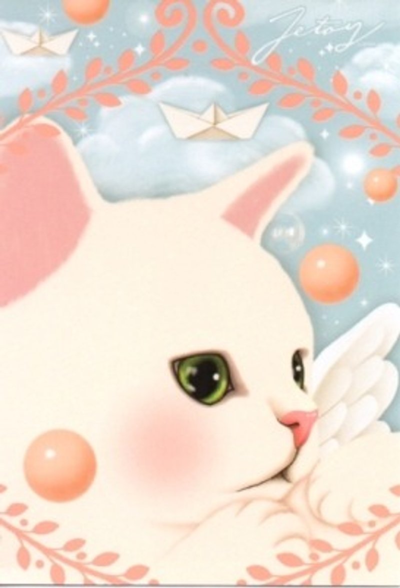 Jetoy,choo choo甜蜜猫天使系列明信片 (J1210301) 猫 圣诞卡 - 卡片/明信片 - 纸 多色