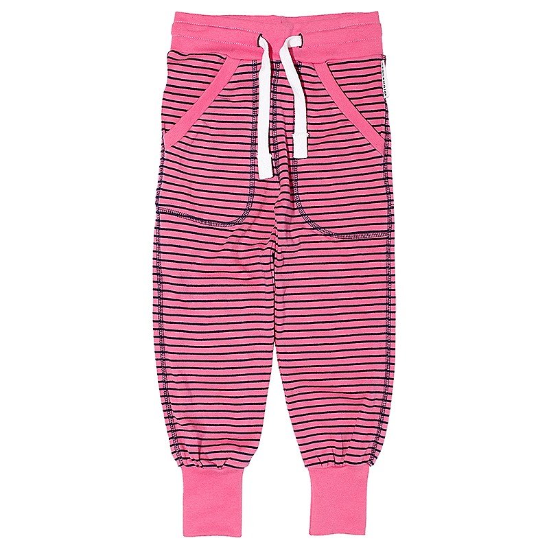 【瑞典童装】有机棉长裤3岁至8岁 粉红/蓝色 - 童装裤 - 棉．麻 红色