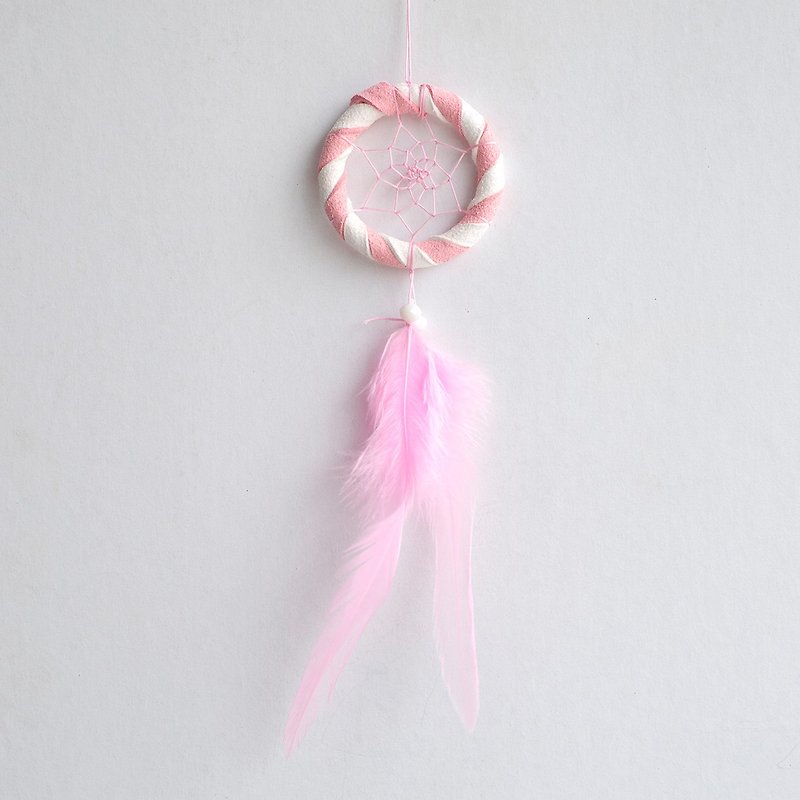 双色(白+粉红色) - 捕梦网 迷你版(5cm) - 生日礼物、交换礼物 - 吊饰 - 其他材质 粉红色