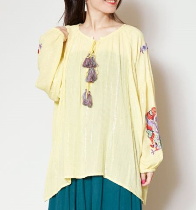 【热门预购】 刺绣水滴袖衬衫 IDS-9413 - 女装上衣 - 其他人造纤维 