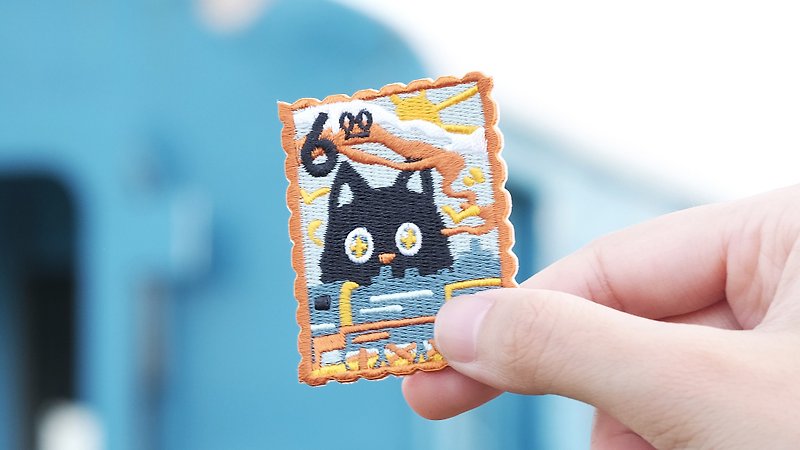 猫咪蒸气火车 邮票刺绣 烫贴绣片 - 其他 - 绣线 橘色