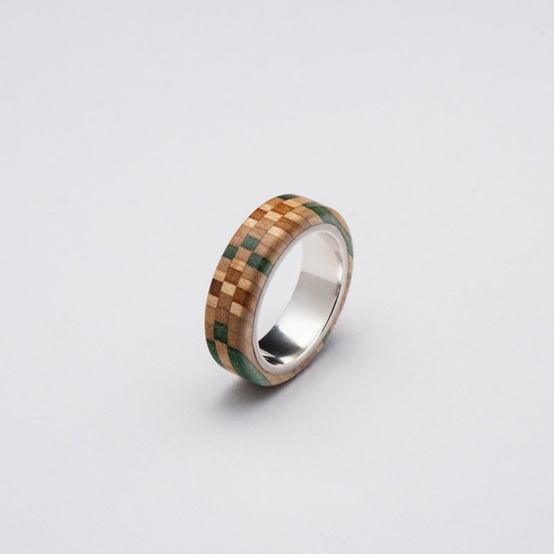 寄木样式戒指R0406018 - 戒指 - 木头 多色