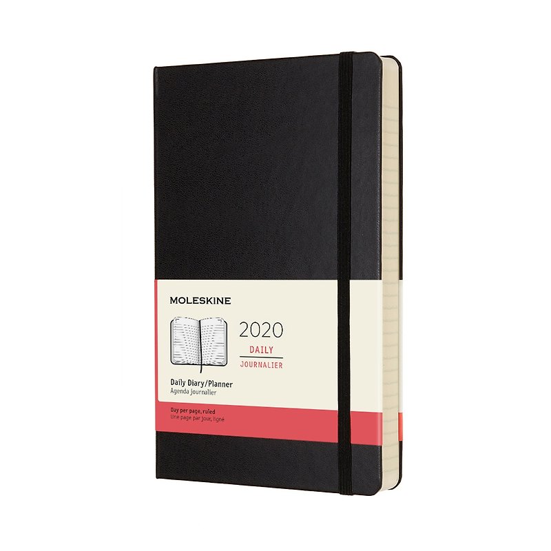 MOLESKINE 2020 日记 12M 硬壳 - 口袋型黑色 - 烫金服务 - 笔记本/手帐 - 纸 黑色