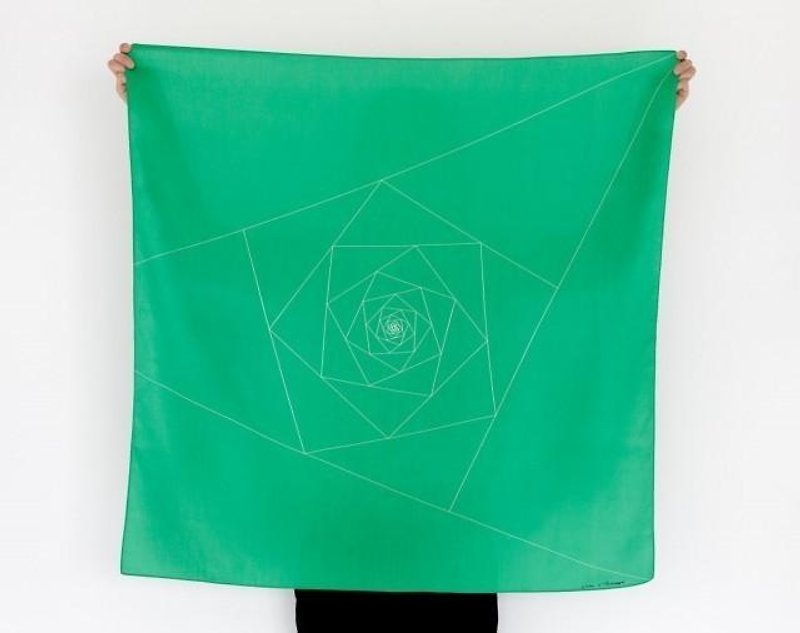 Triangles Furoshiki Scarf - 丝巾 - 棉．麻 绿色