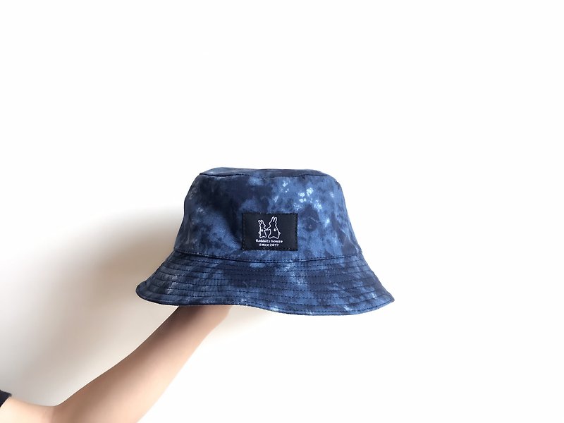 渲染蓝渔夫帽 - 帽子 - 棉．麻 蓝色