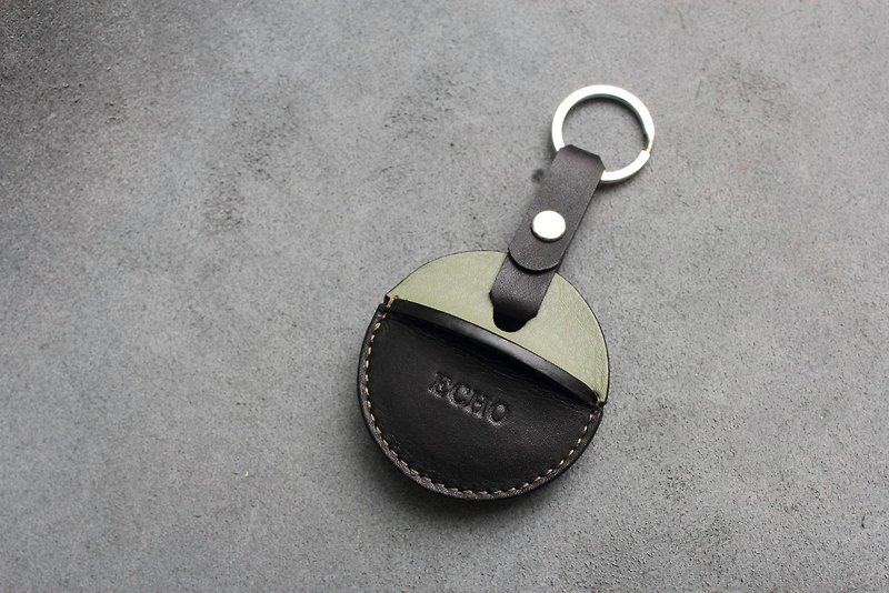 gogoro钥匙皮套订制 钥匙圈款 绿+黑定制化礼物 - 钥匙链/钥匙包 - 真皮 绿色