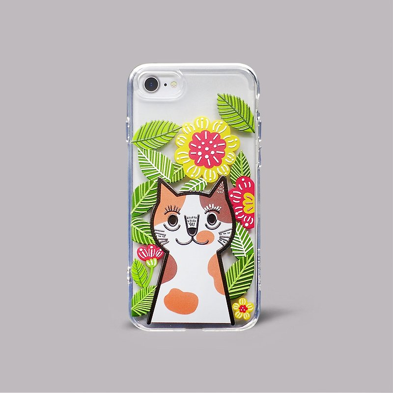 iPhone SE2/7/8 韩国插画 可爱猫咪软胶透明手机壳 手机套 礼物 - 手机壳/手机套 - 硅胶 透明