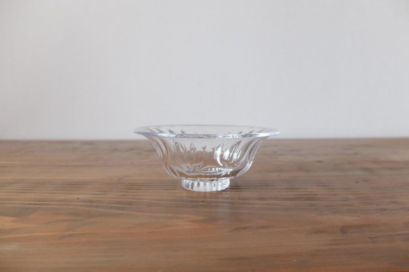 吹きガラスの台付き小鉢（クリア） - 碗 - 玻璃 透明