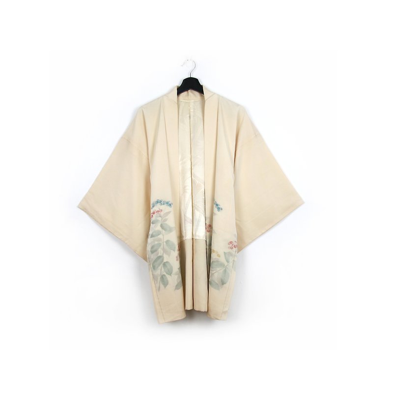 Back to Green-日本带回羽织 河畔叶刺绣 /vintage kimono - 女装休闲/机能外套 - 丝．绢 
