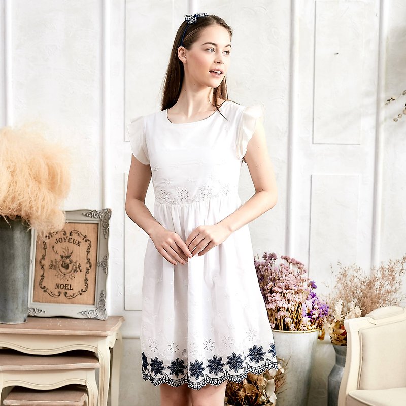 (女装) 100%纯棉－天使花园 - 洋装/连衣裙 - 棉．麻 白色