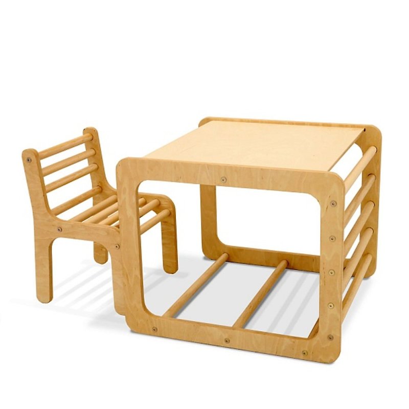 Montessori Wooden Kids Cube Table with Chair Set