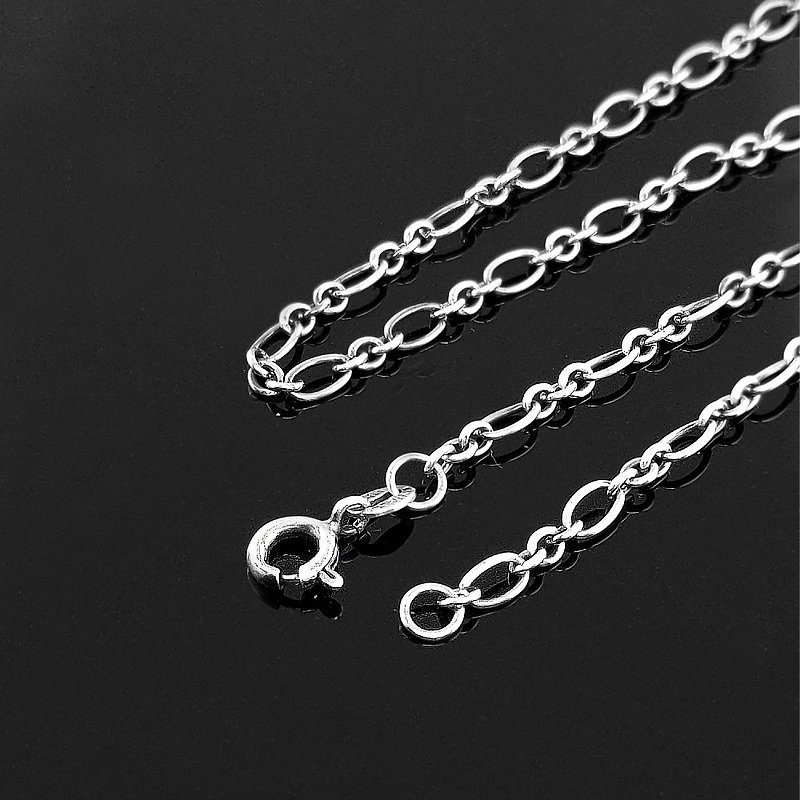 925纯银项链 - 古典费加洛银链 - 氧化熏黑 - 配练单购 - 项链 - 纯银 银色