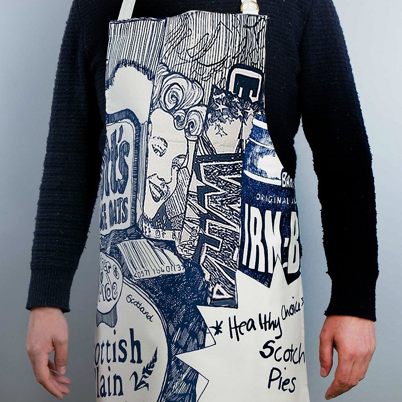 英国Gillian Kyle苏格兰早餐普普风图腾 厨房工作围裙-现货