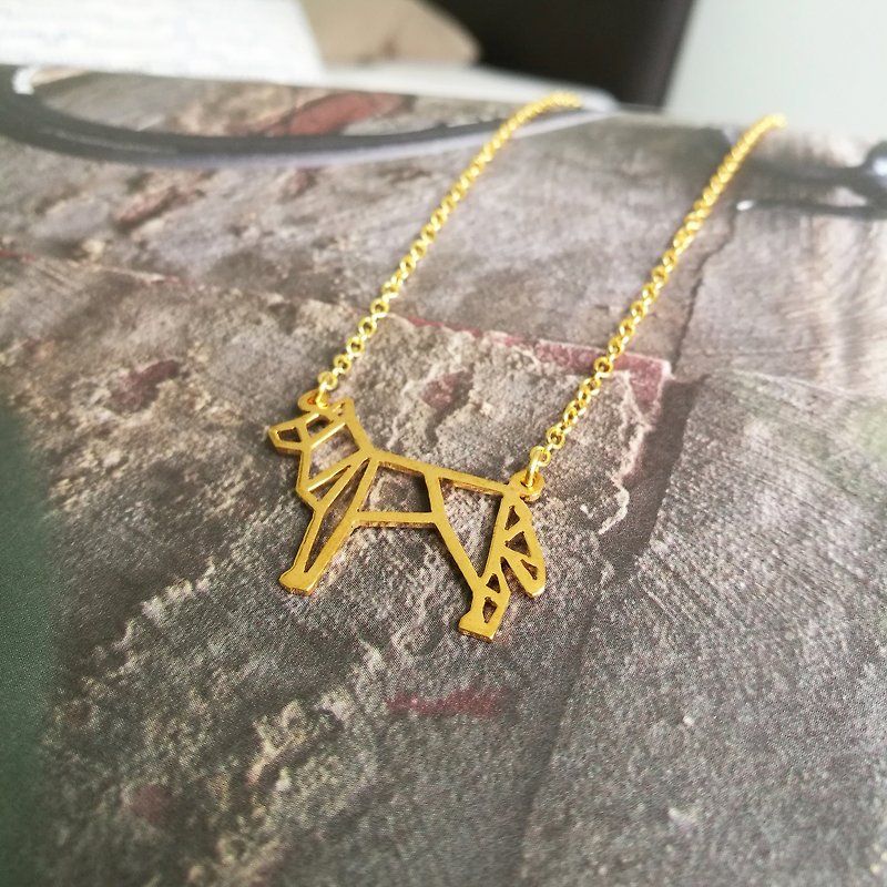 Dingo Necklace, Animal Jewelry, Gifr for her, Gold Plated Pendant - 项链 - 其他金属 金色
