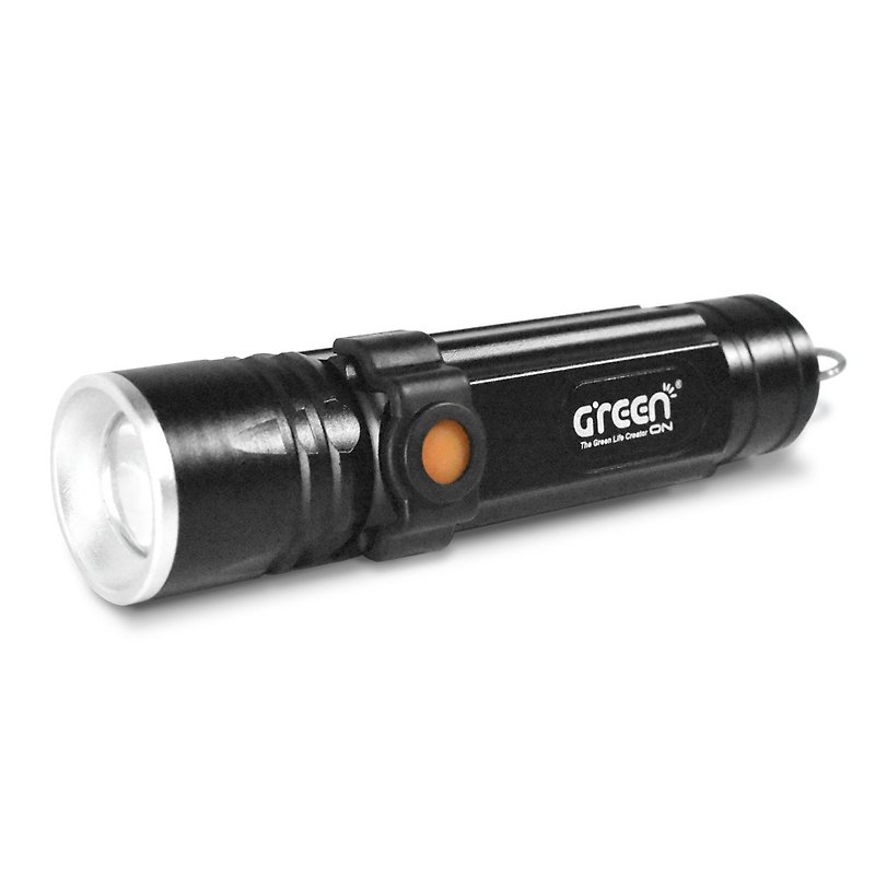 【GREENON】超强光USB工作手电筒(GSL380) LED双光源照明 - 野餐垫/露营用品 - 铝合金 黑色
