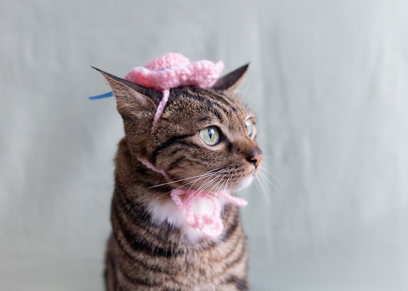 【草帽・麦わら帽子】宠物饰品 猫咪/狗狗 -  粉红花边帽子 - 衣/帽 - 其他材质 粉红色
