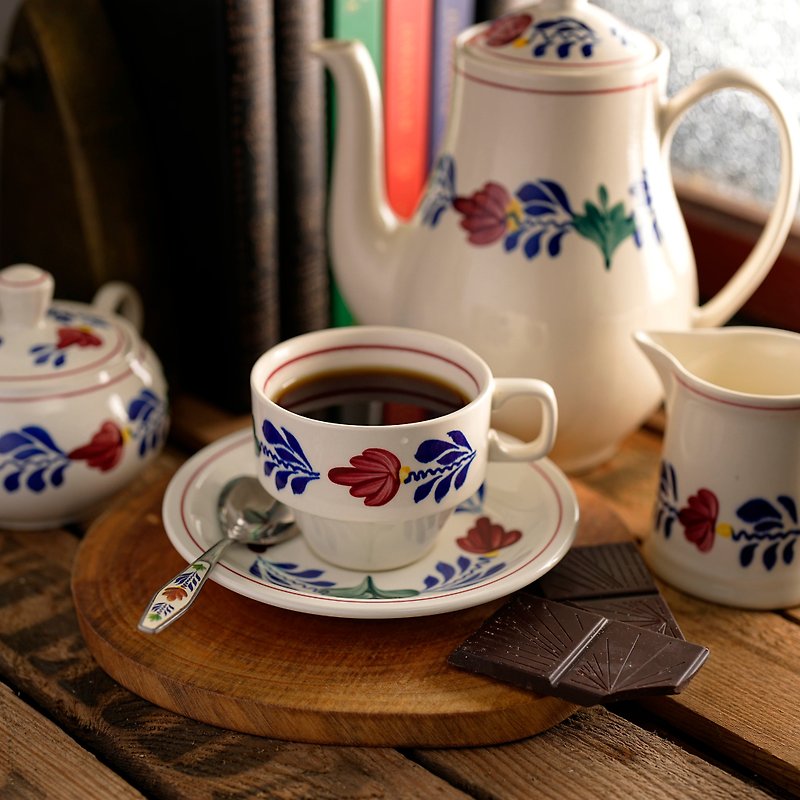 比利时Boch绝版手绘Boerenbont 'Ilona'茶杯组/古董咖啡杯 - 咖啡杯/马克杯 - 陶 多色