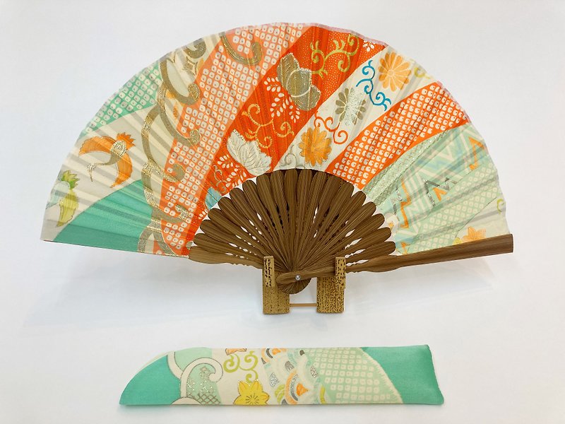 Kimono Fan (Sensu) created by upcycling Japanese Vintage Silk Kimono. #19