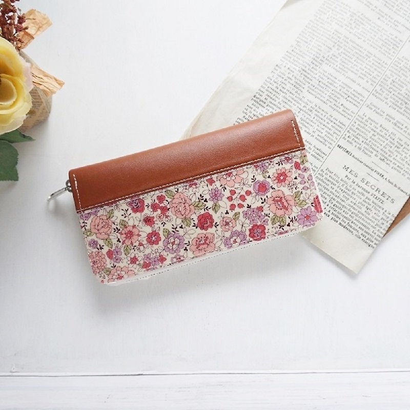 桜色　ラウンドファスナー長財布 - 皮夹/钱包 - 其他材质 粉红色