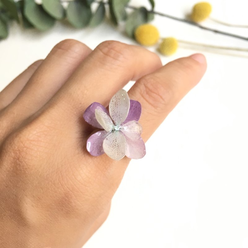 立体不凋花永生花绣球花戒指 指环 介指 RING - 戒指 - 植物．花 紫色