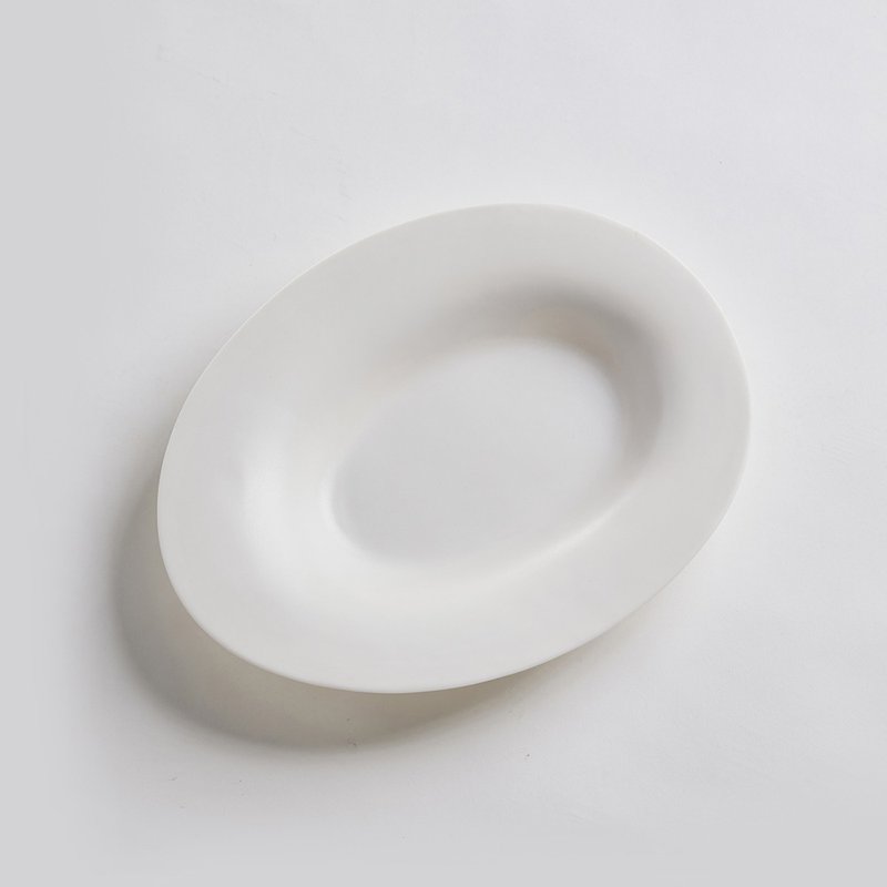 【3,co】海洋椭圆盘(大) - 白 - 浅碟/小碟子 - 瓷 白色