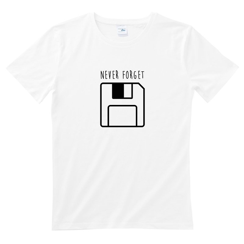 Never Forget Floppy 男女短袖T恤 白色  设计 软碟片磁片磁盘 70 80 复古 电脑 USB - 女装 T 恤 - 棉．麻 绿色
