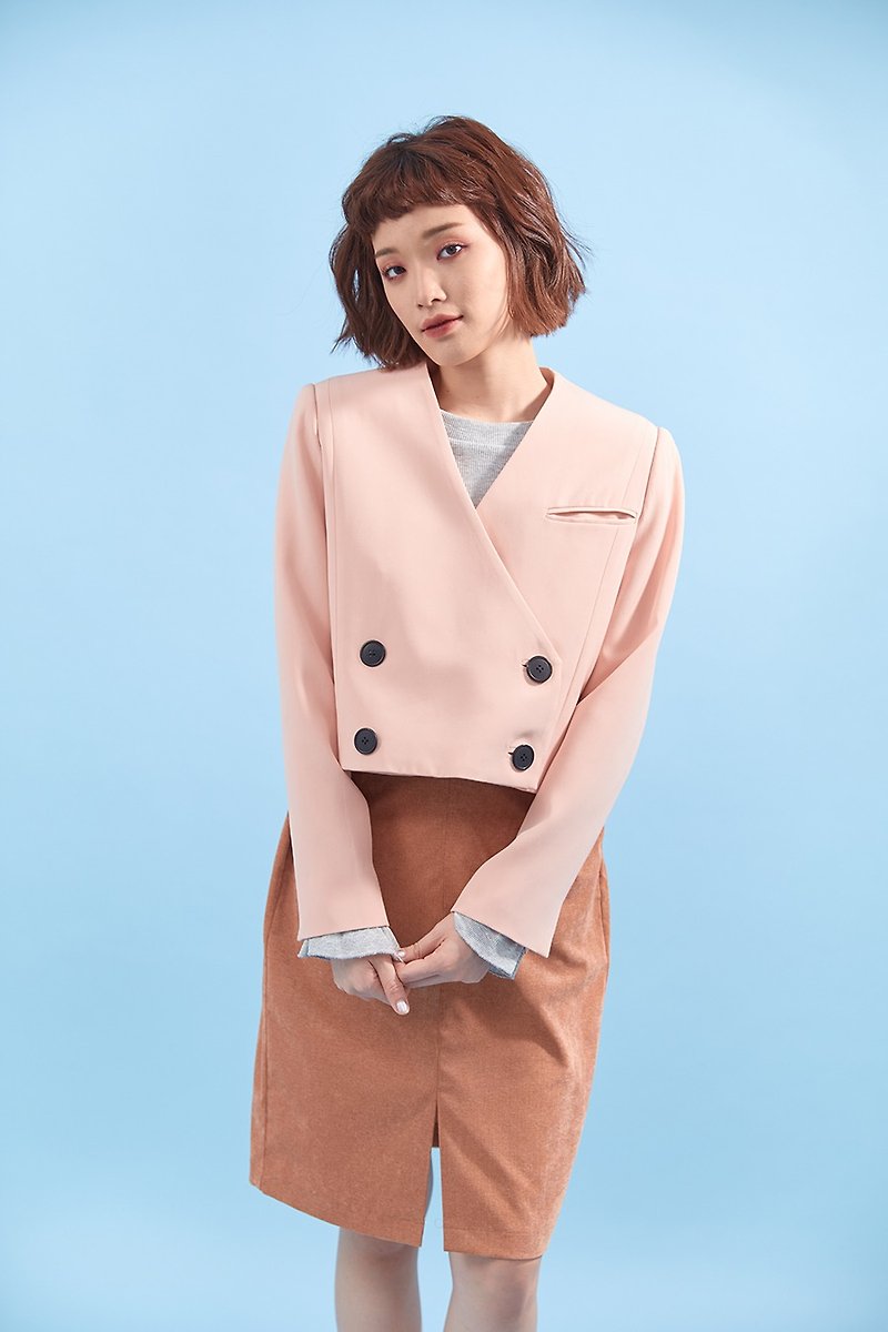 Pink blossom blazer - 女装西装外套/风衣 - 棉．麻 粉红色