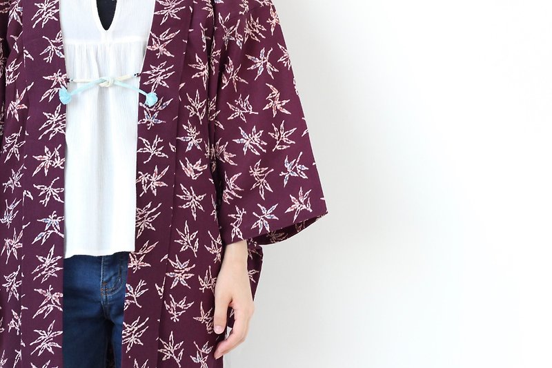 floral kimono, kimono jacket, traditional kimono, authentic kimono /3873 - 女装休闲/机能外套 - 聚酯纤维 紫色