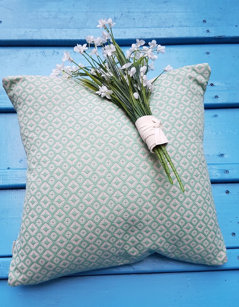 北欧风格特色复古绿色几何图案抱枕/靠枕 - 枕头/抱枕 - 棉．麻 绿色