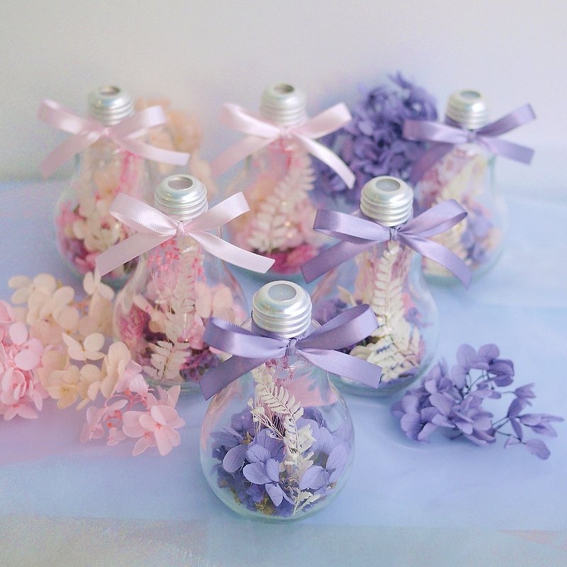 伊登花室 永生绣球花 玻璃灯泡 干燥花 单个贩售 - 干燥花/捧花 - 植物．花 粉红色