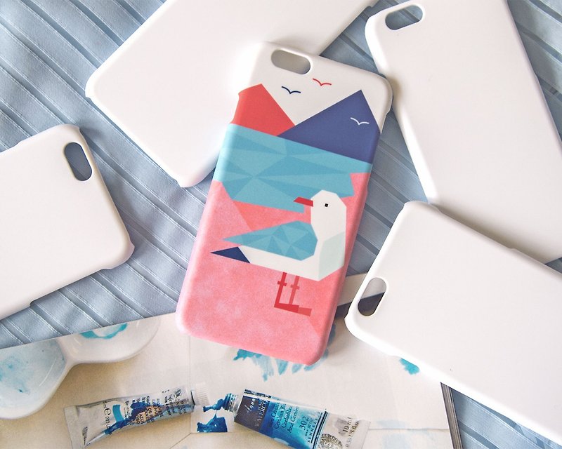 毛色洁白的海鸥::手机壳 - 手机壳/手机套 - 塑料 粉红色