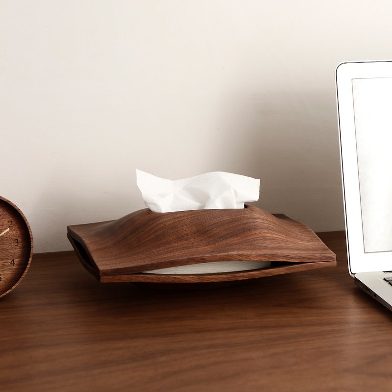 【母亲节礼物】山丘实木桌面纸巾盒 现代简约客厅家用胡桃木 - 纸巾盒 - 木头 