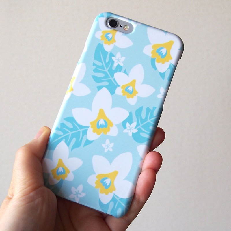【Android系機種プラケース】夏の白い蘭 - 手机壳/手机套 - 塑料 蓝色