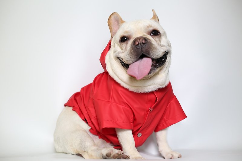宠物狗连帽风雨衣 朝气红 - 衣/帽 - 聚酯纤维 