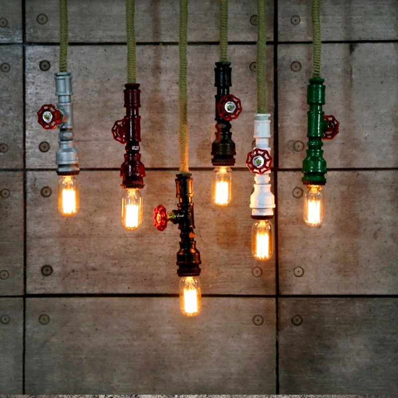 工业风复古吊灯北欧简约家居餐厅装饰水管灯 吊灯 - 灯具/灯饰 - 其他金属 绿色
