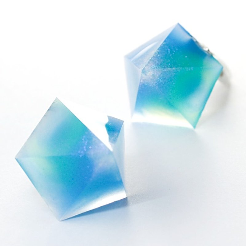 ペンタゴンクロミズムイヤリング(蒼穹) - 耳环/耳夹 - 其他材质 蓝色