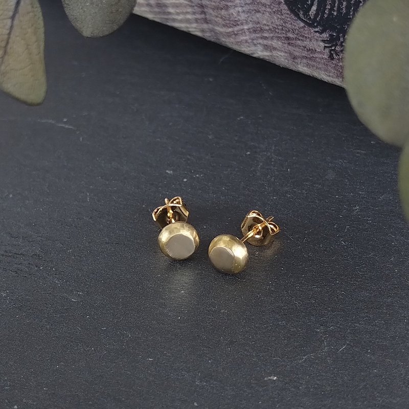 真鍮礫ピアス - 耳环/耳夹 - 铜/黄铜 金色