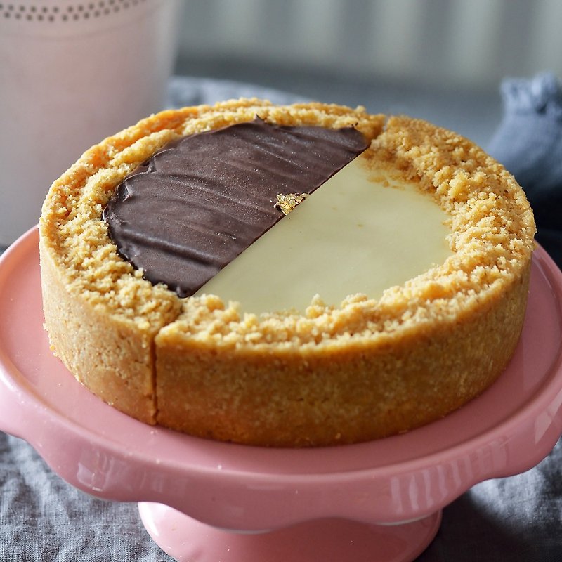 艾波索【幸福双拼奶酪6寸】A款(原味+巧克力) - 蛋糕/甜点 - 新鲜食材 咖啡色