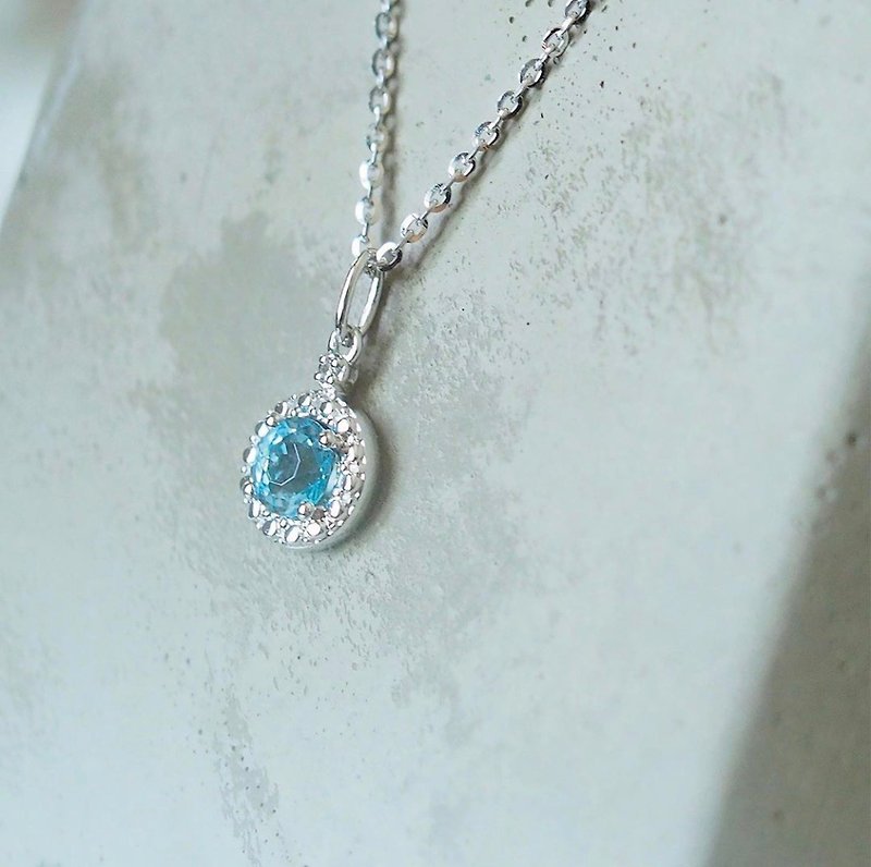 宝石的力量 Power | 18K金钻石颈链 (可定制化) - 项链 - 钻石 蓝色