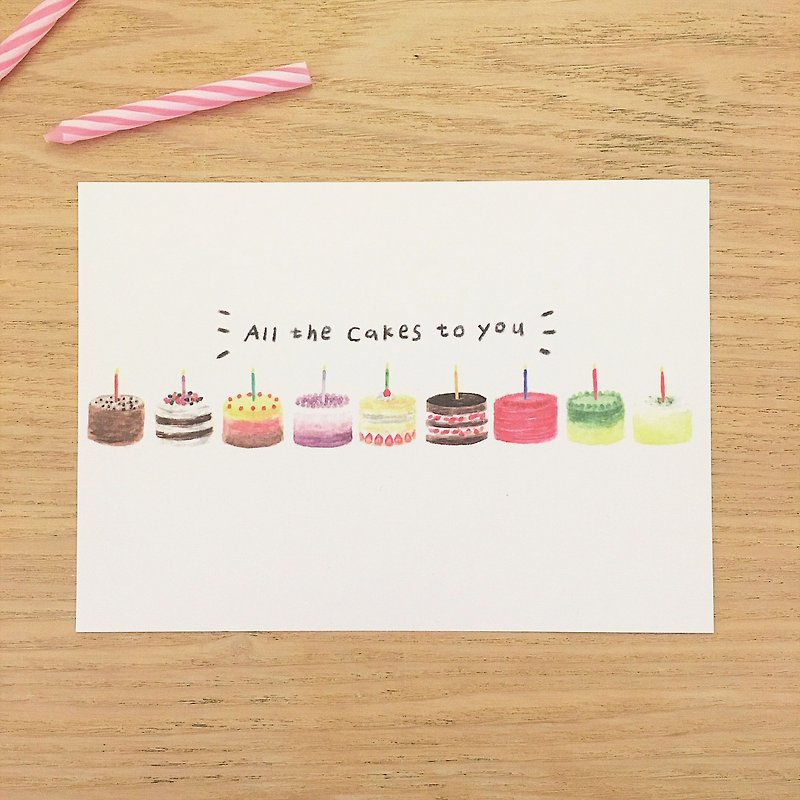 All the Cakes to You /生日明信片 - 卡片/明信片 - 纸 白色