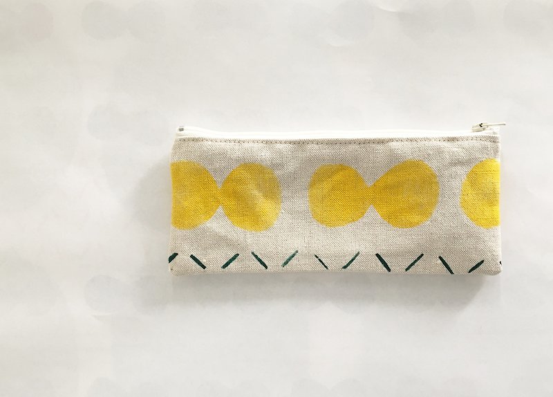 moshimoshi | 麻布笔袋 - 黄细胞分裂 - 铅笔盒/笔袋 - 棉．麻 