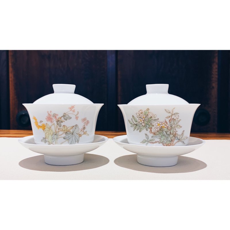 不言美器 釉中彩 川碗 盖杯 - 茶具/茶杯 - 瓷 